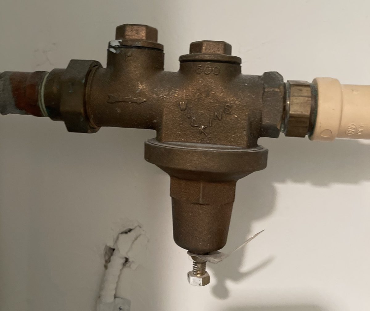PRV installed inverted